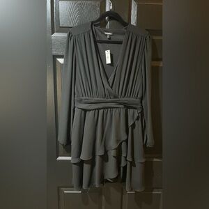 NEW Express Deep V Neck Tiered Dress NWT